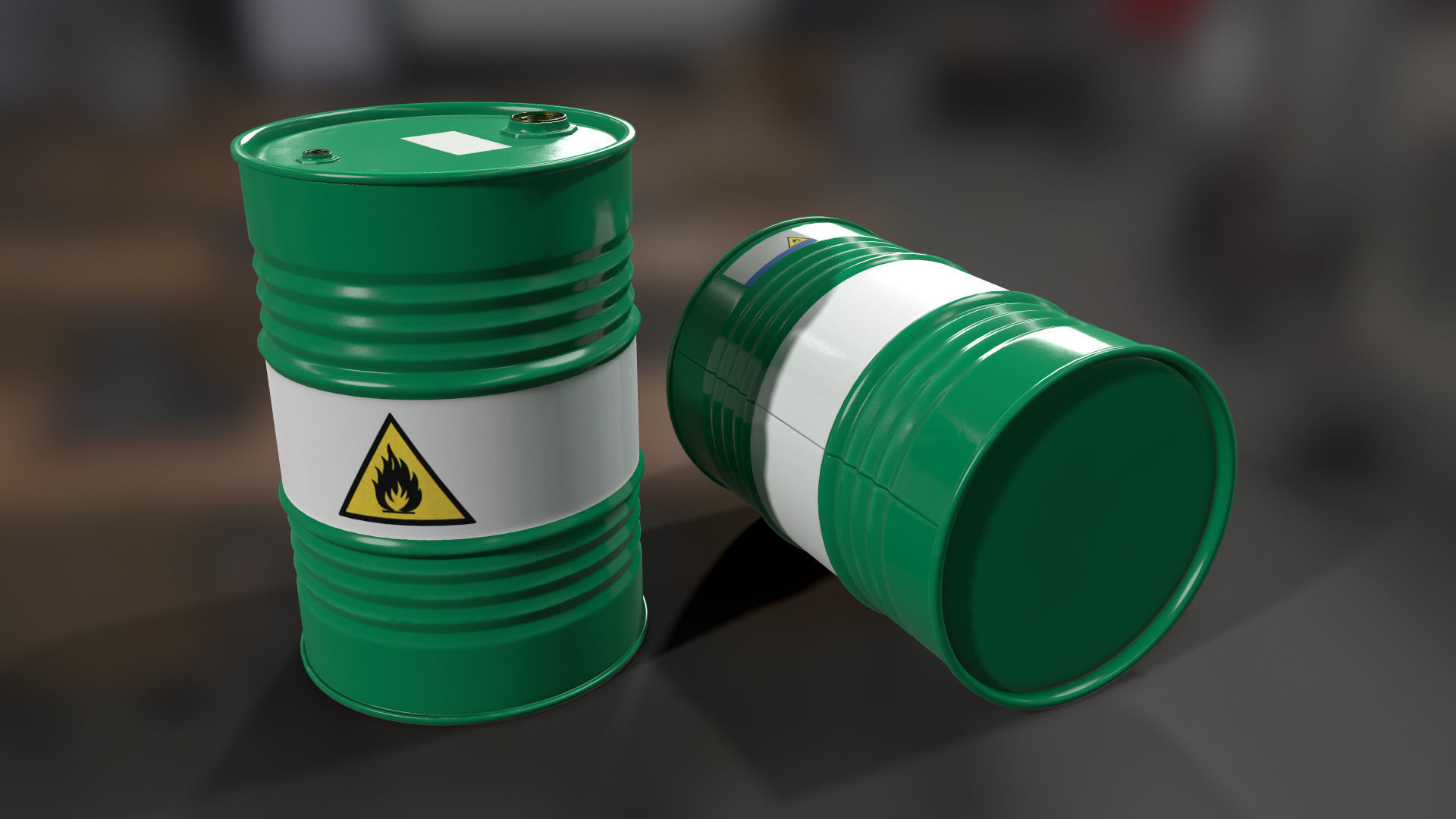 Oil Drum Low-poly 3D model_5