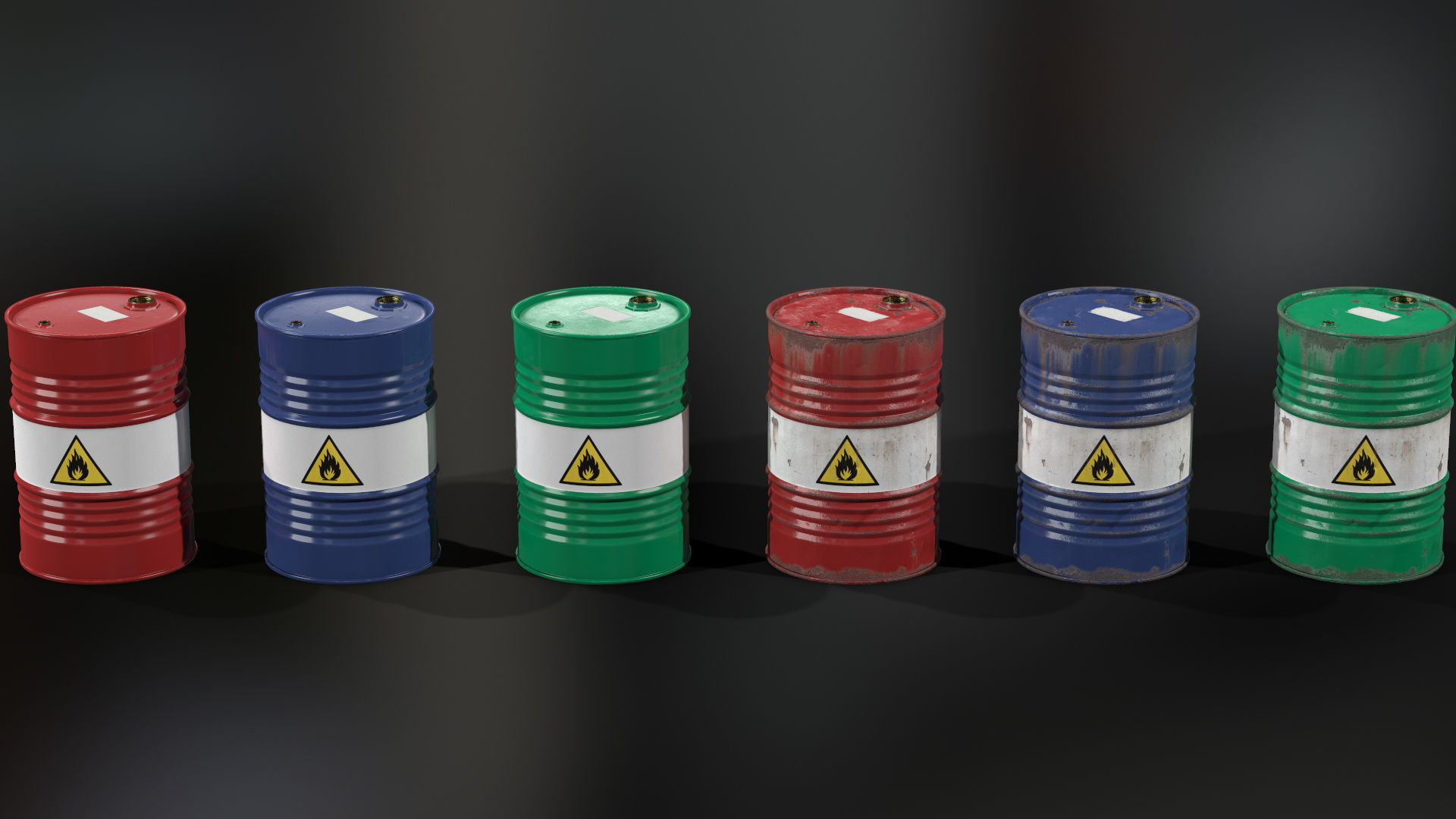 Oil Drum Low-poly 3D model_7