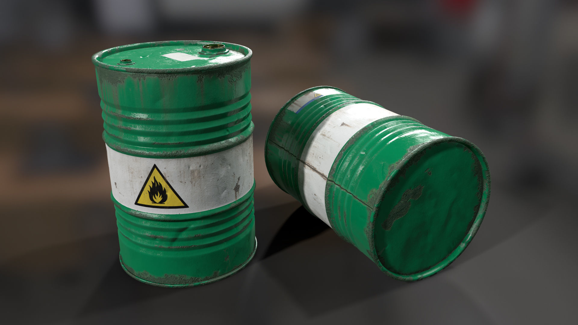 Oil Drum Low-poly 3D model_4