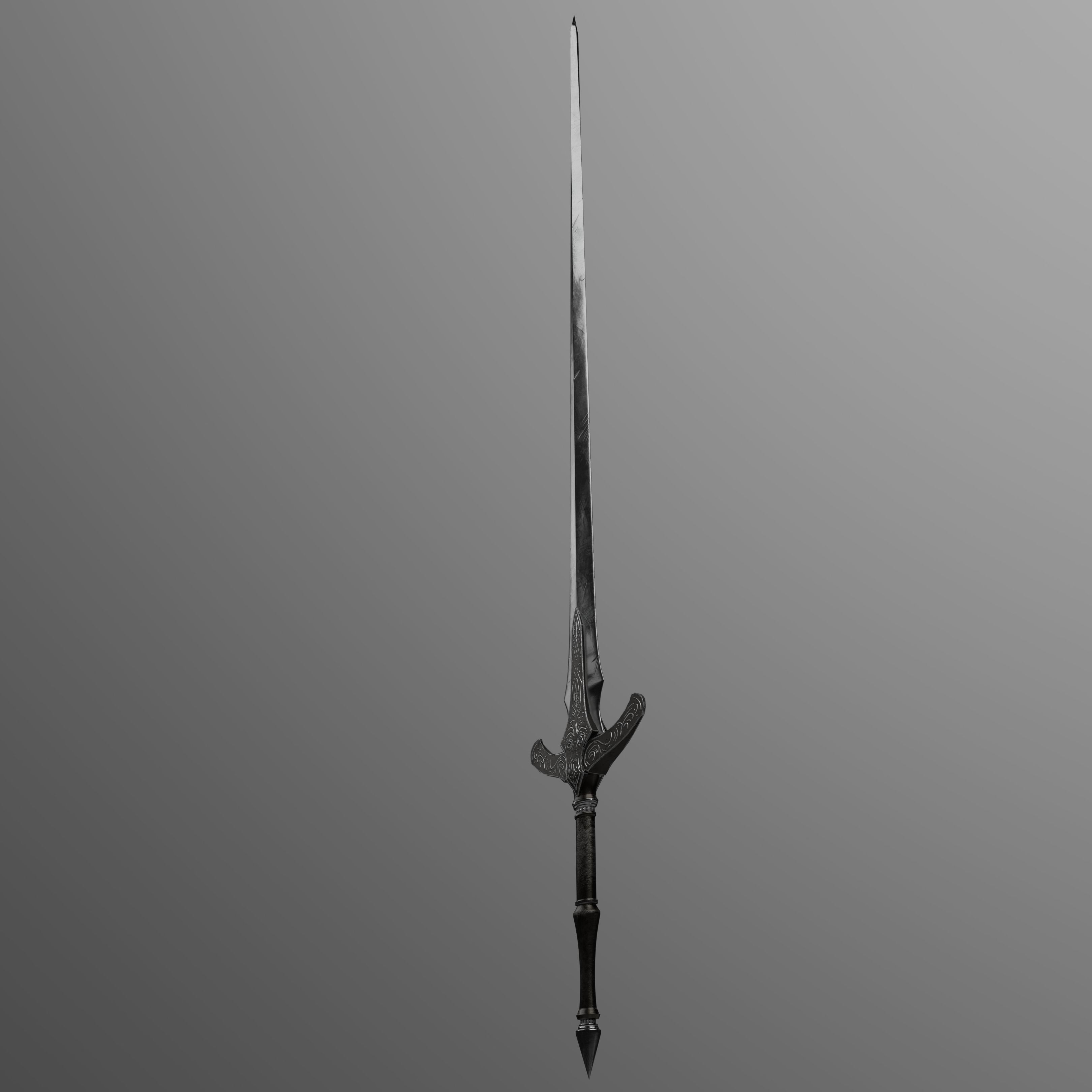 Old sword Low-poly 3D model_5