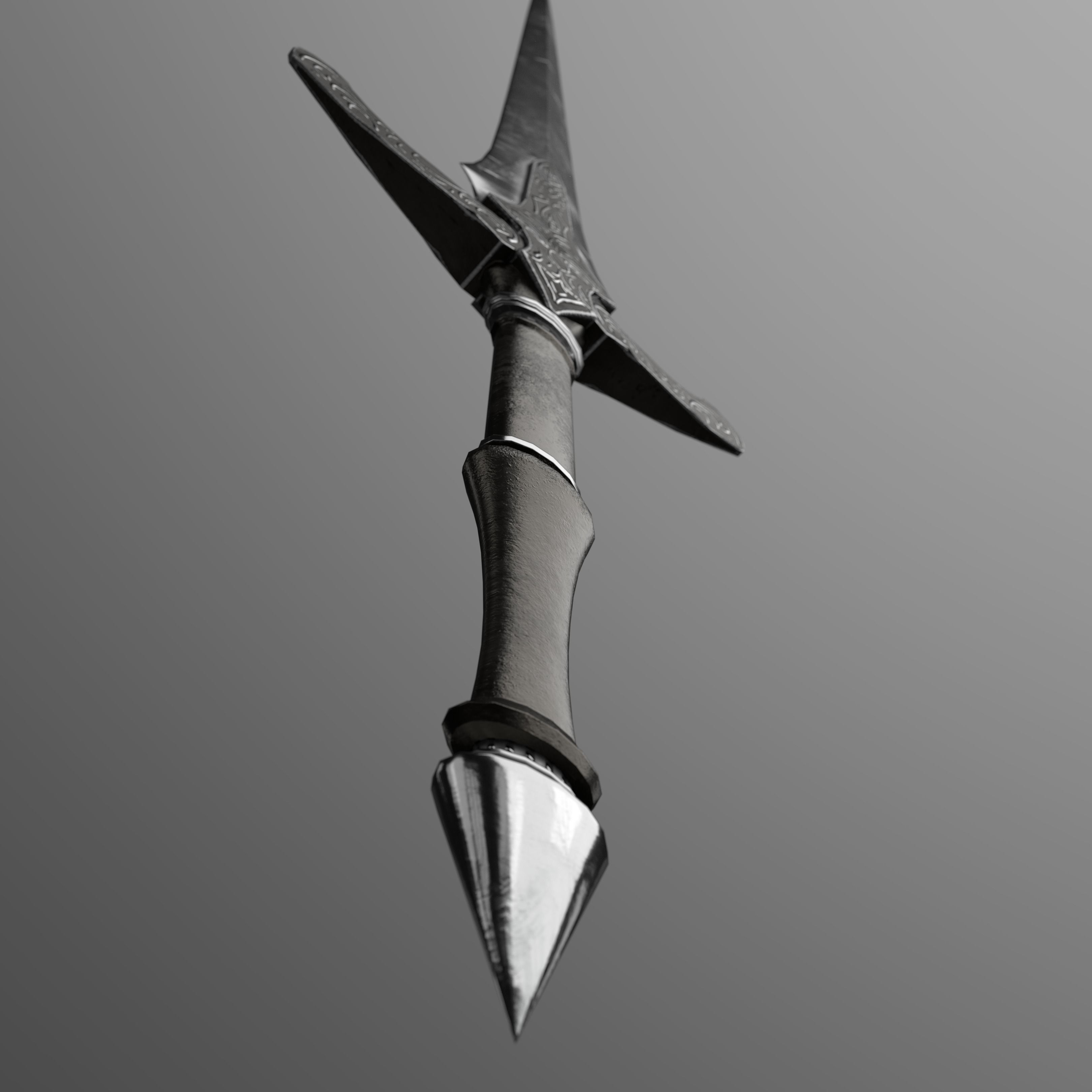 Old sword Low-poly 3D model_7