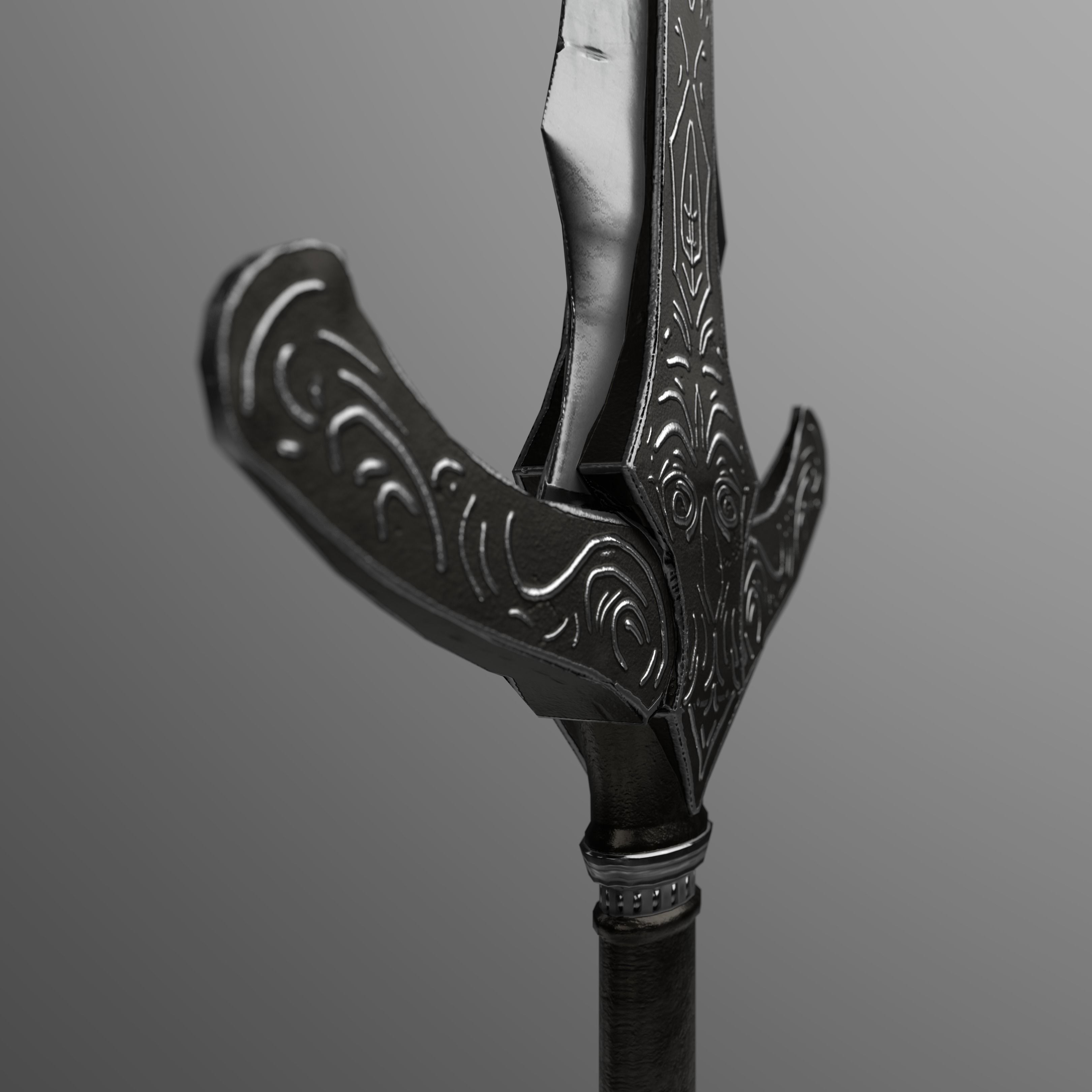 Old sword Low-poly 3D model_4