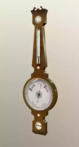Antique barometer Low-poly 3D model