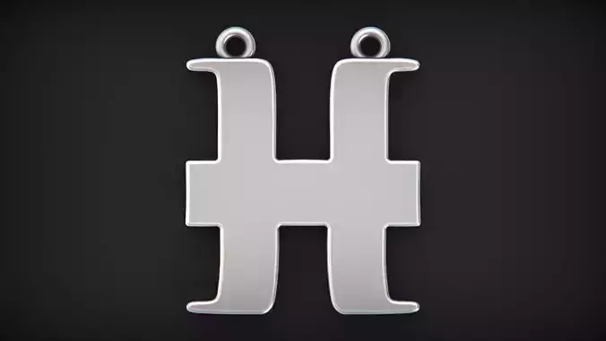 Simple Pisces zodiac pendant  3D print model