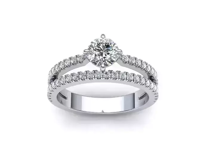 Engagement ring Two diamond arrows printable model 0281 3D print model