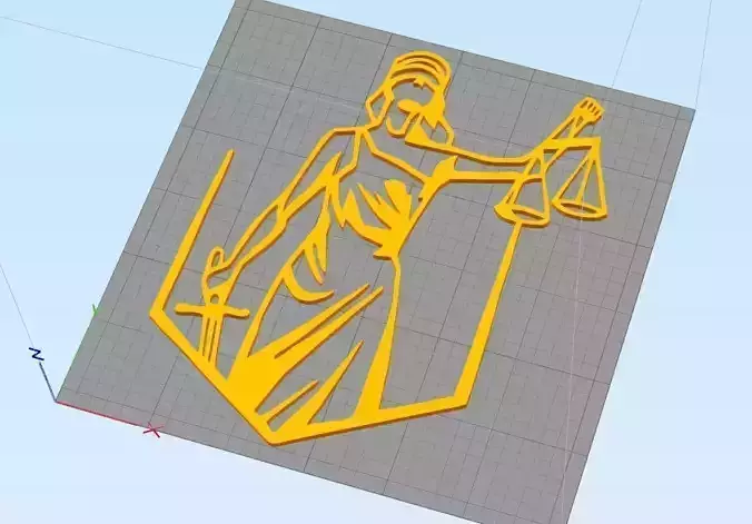 Themis Lady of Justice 2D art for wall decoration
