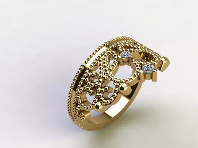 Crown Ring 3D print model_0