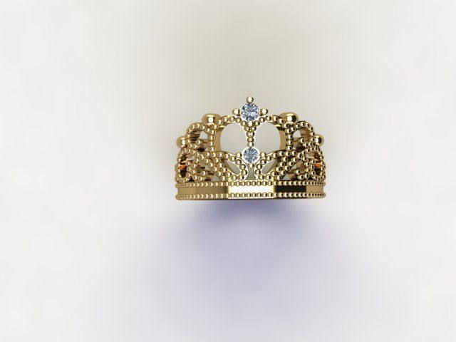 Crown Ring 3D print model_1