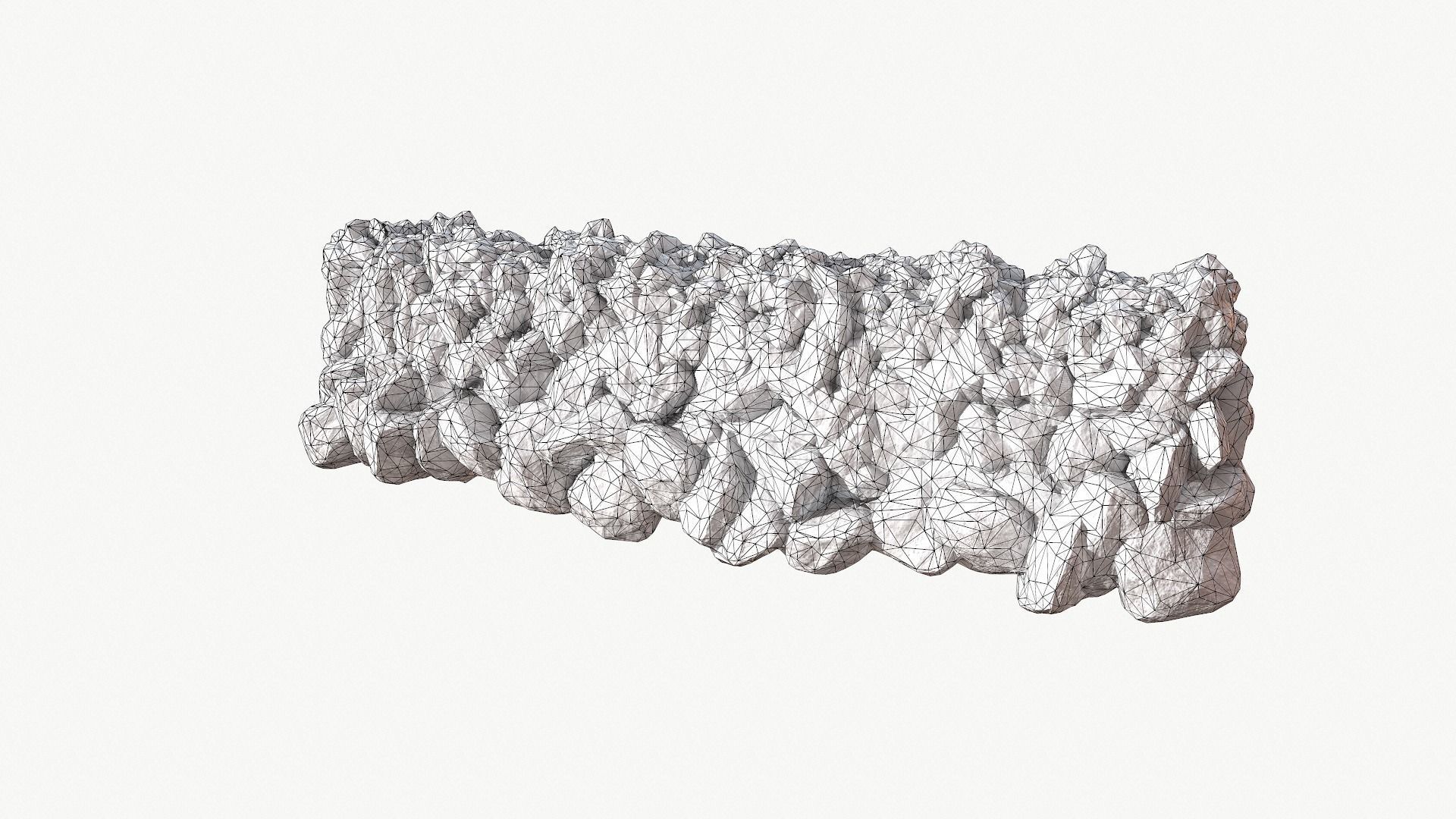 Modular Stone Wall Low-poly 3D model_10