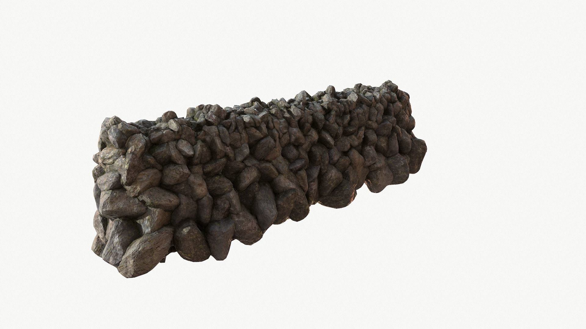 Modular Stone Wall Low-poly 3D model_29