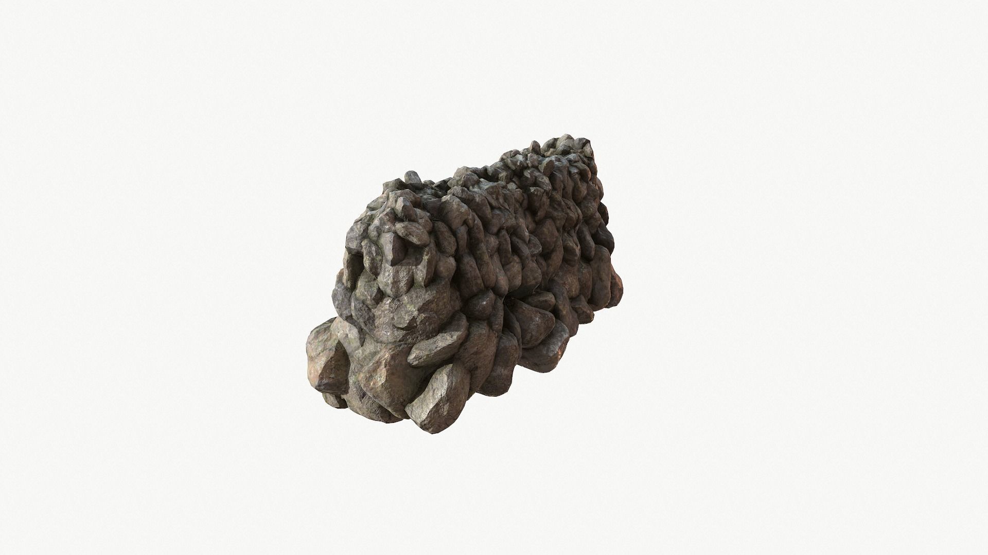 Modular Stone Wall Low-poly 3D model_23