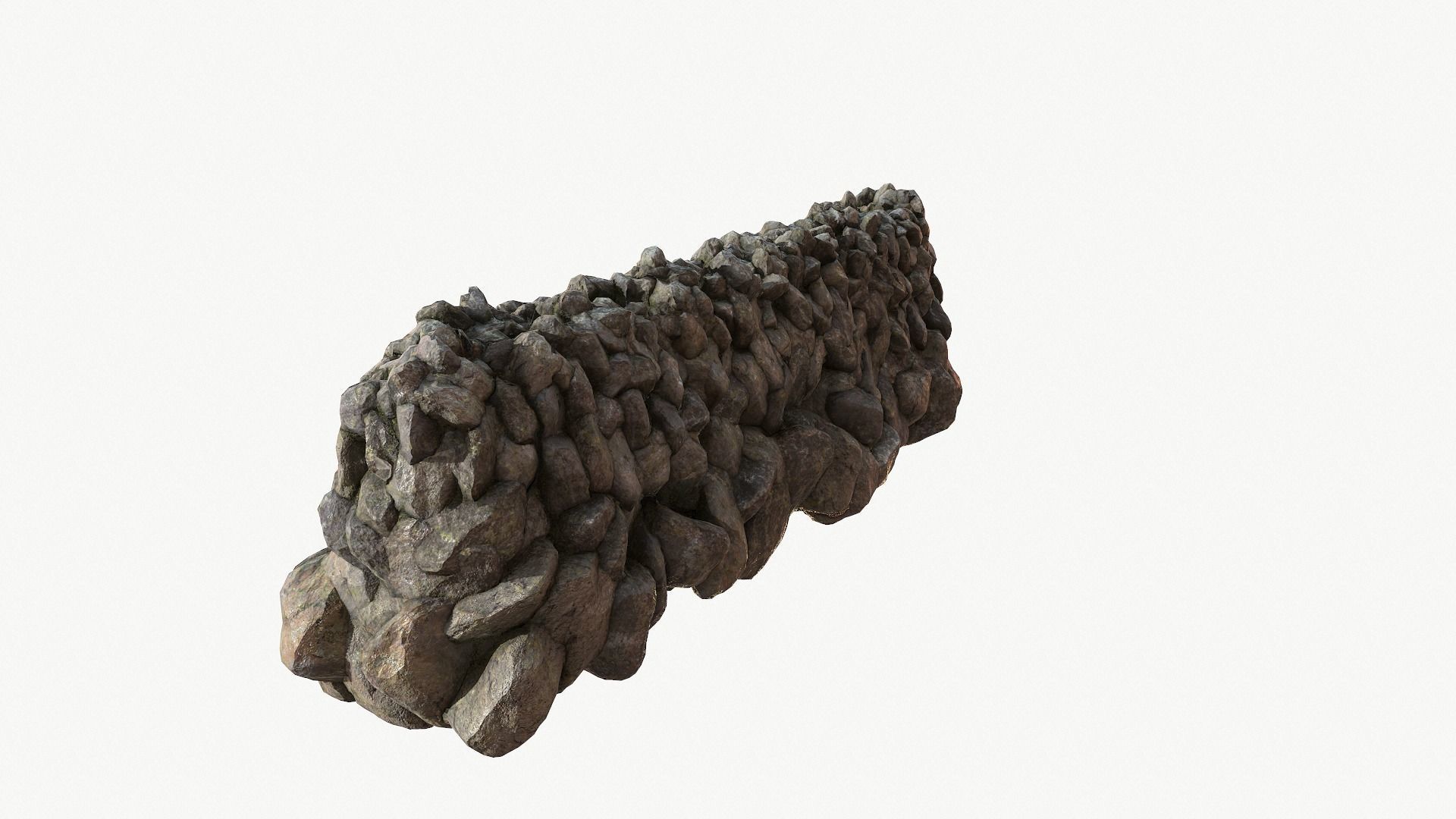 Modular Stone Wall Low-poly 3D model_27