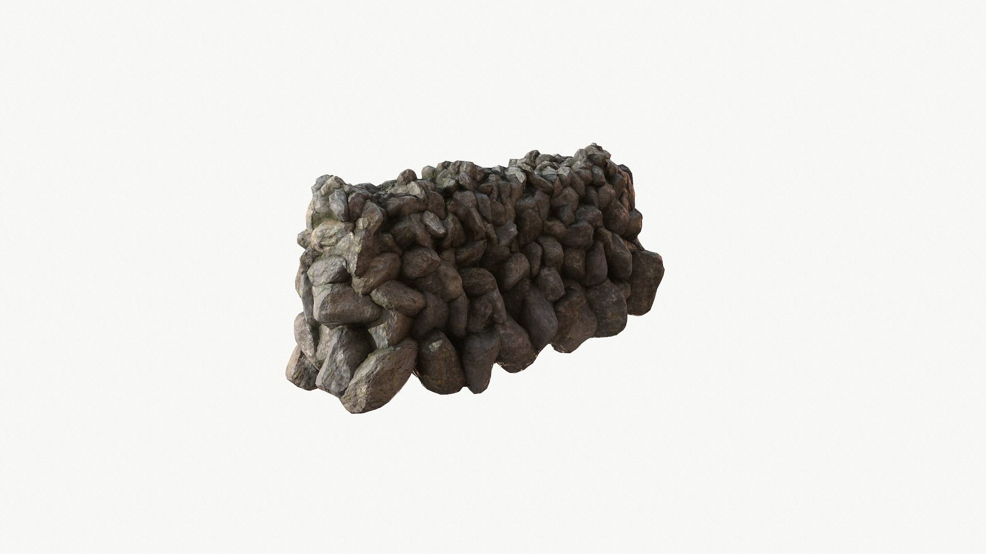 Modular Stone Wall Low-poly 3D model_22
