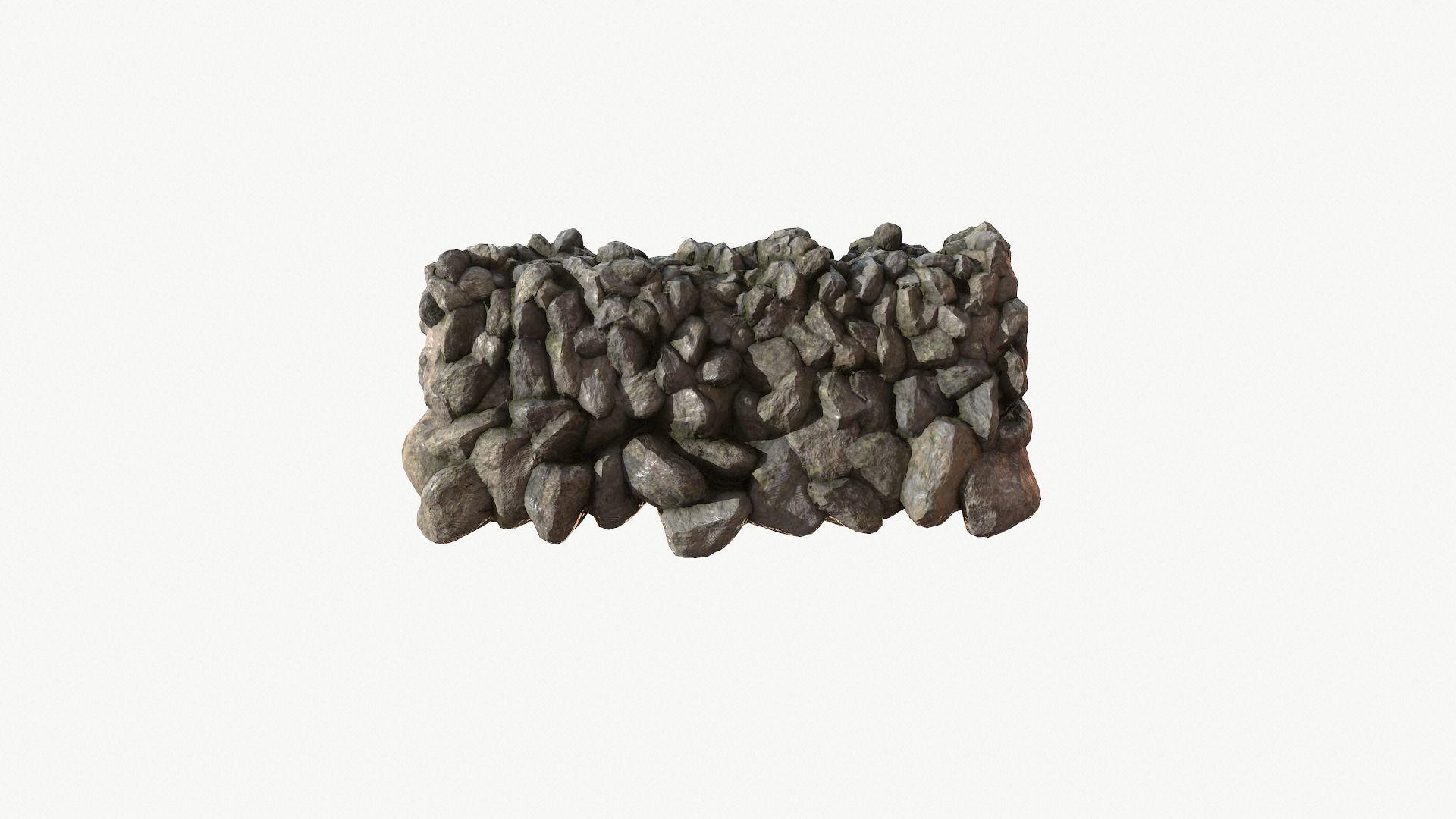 Modular Stone Wall Low-poly 3D model_24