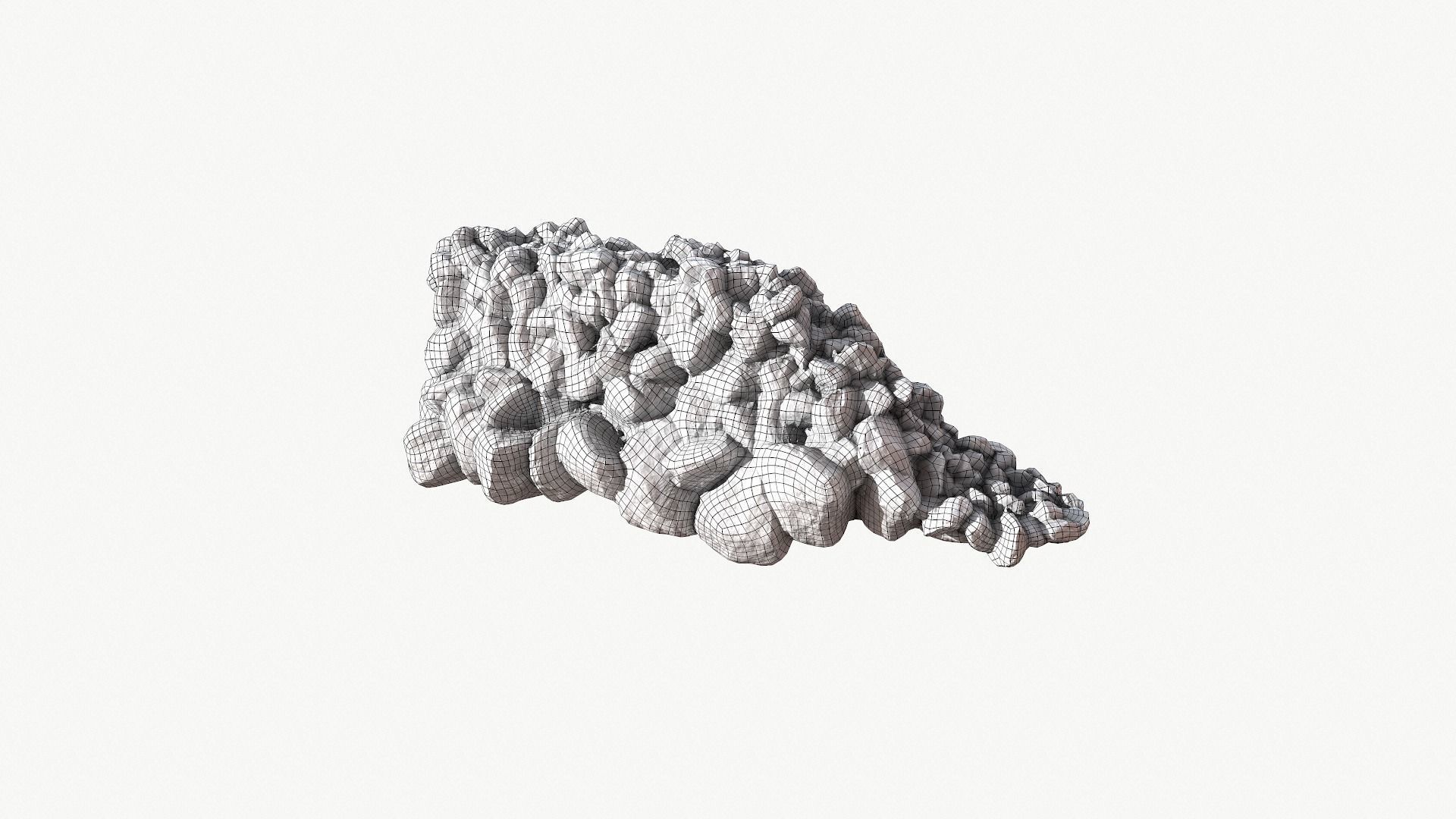 Modular Stone Wall Low-poly 3D model_15