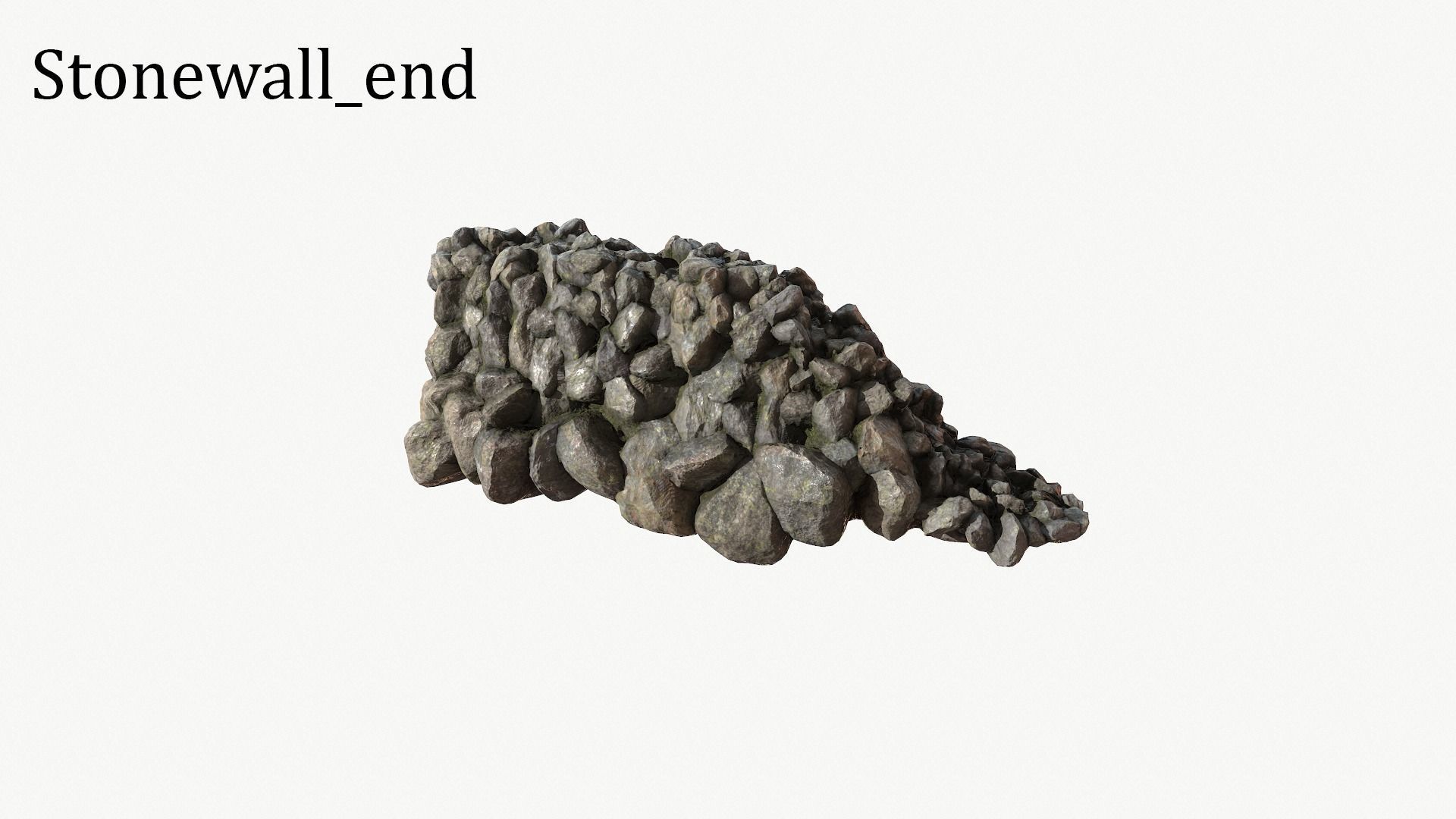 Modular Stone Wall Low-poly 3D model_14