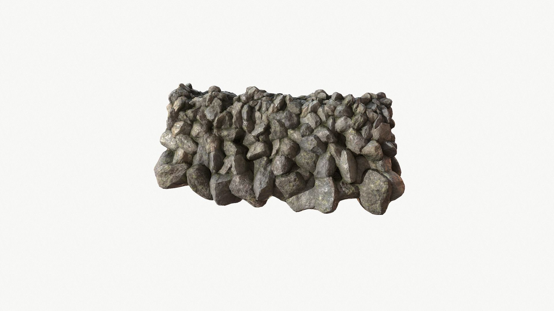 Modular Stone Wall Low-poly 3D model_25