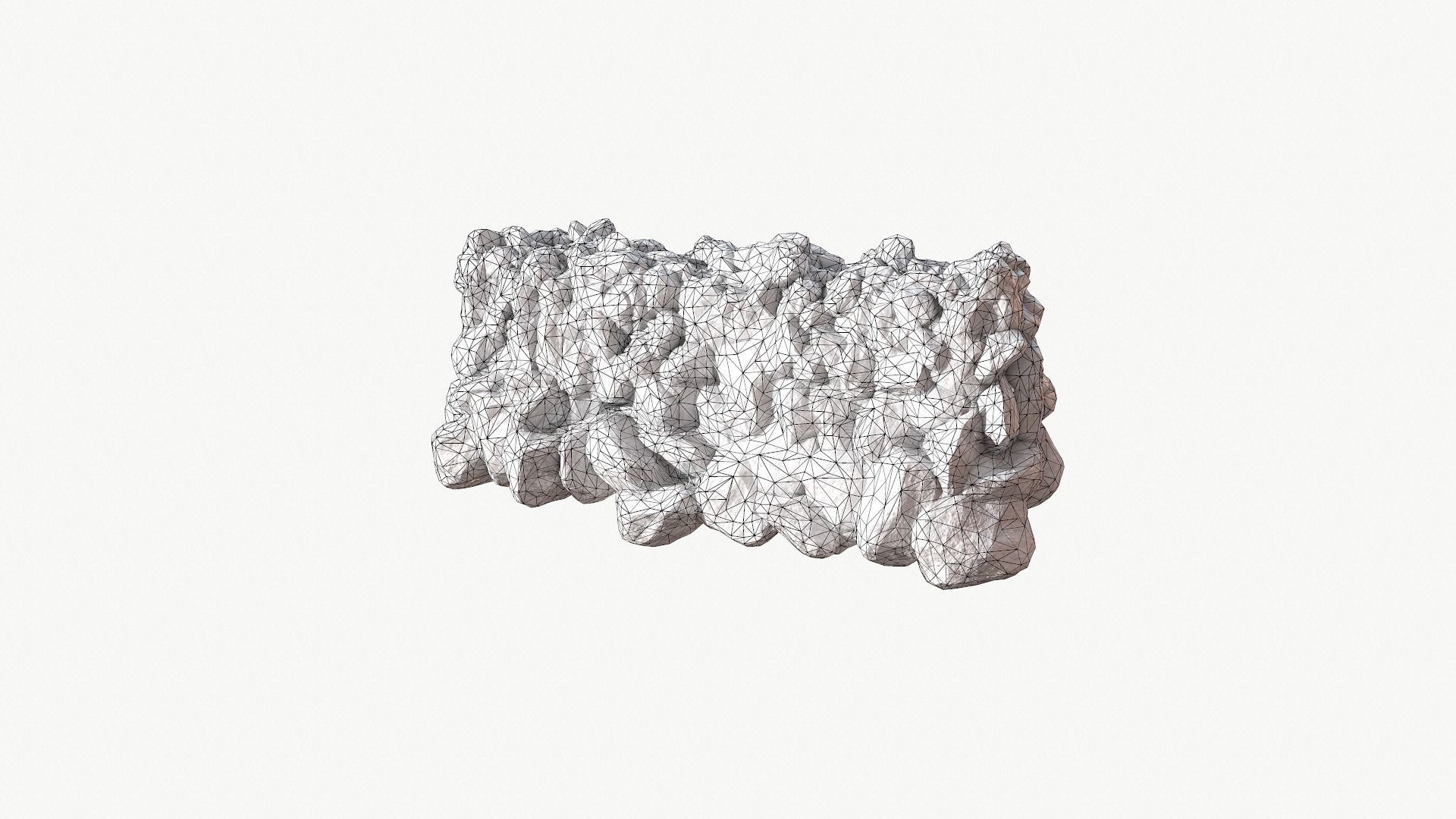 Modular Stone Wall Low-poly 3D model_4