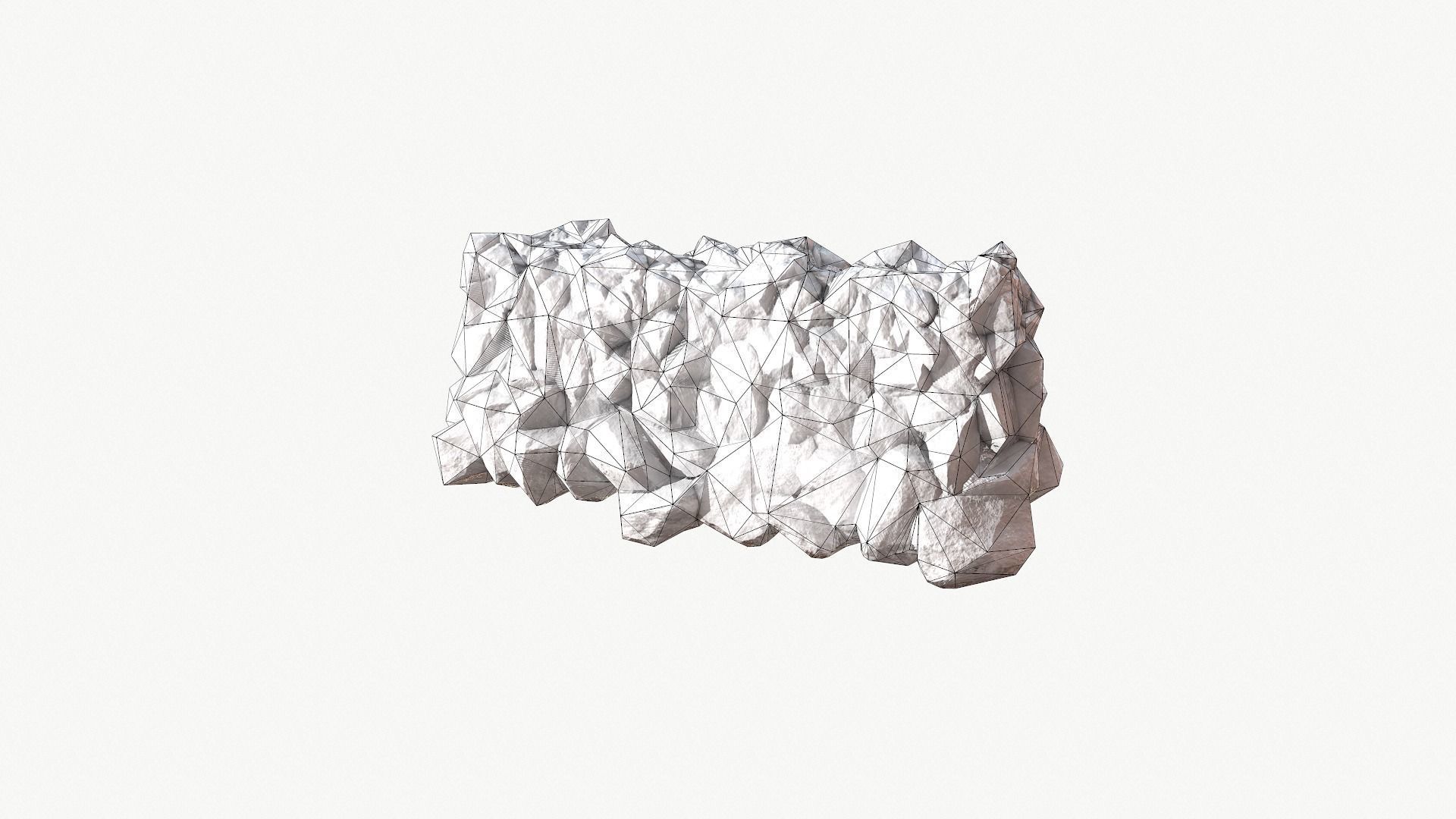 Modular Stone Wall Low-poly 3D model_7