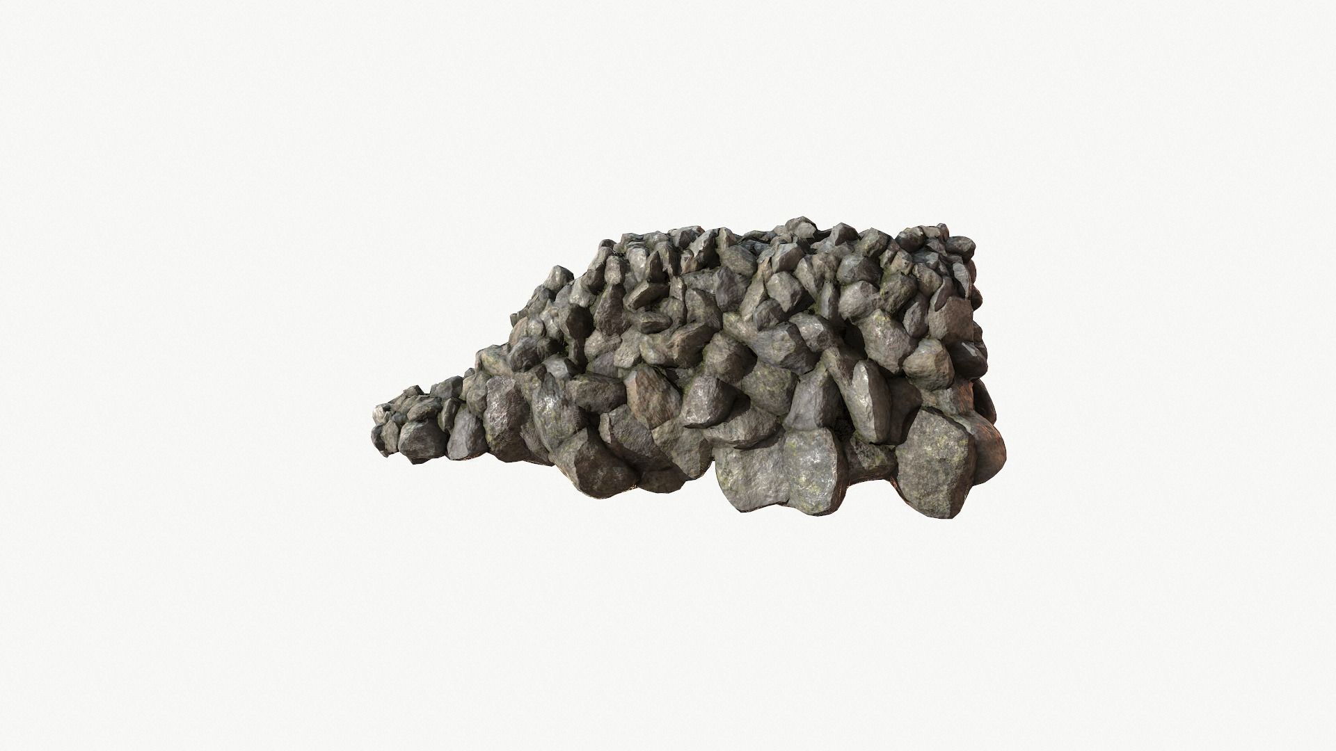 Modular Stone Wall Low-poly 3D model_37