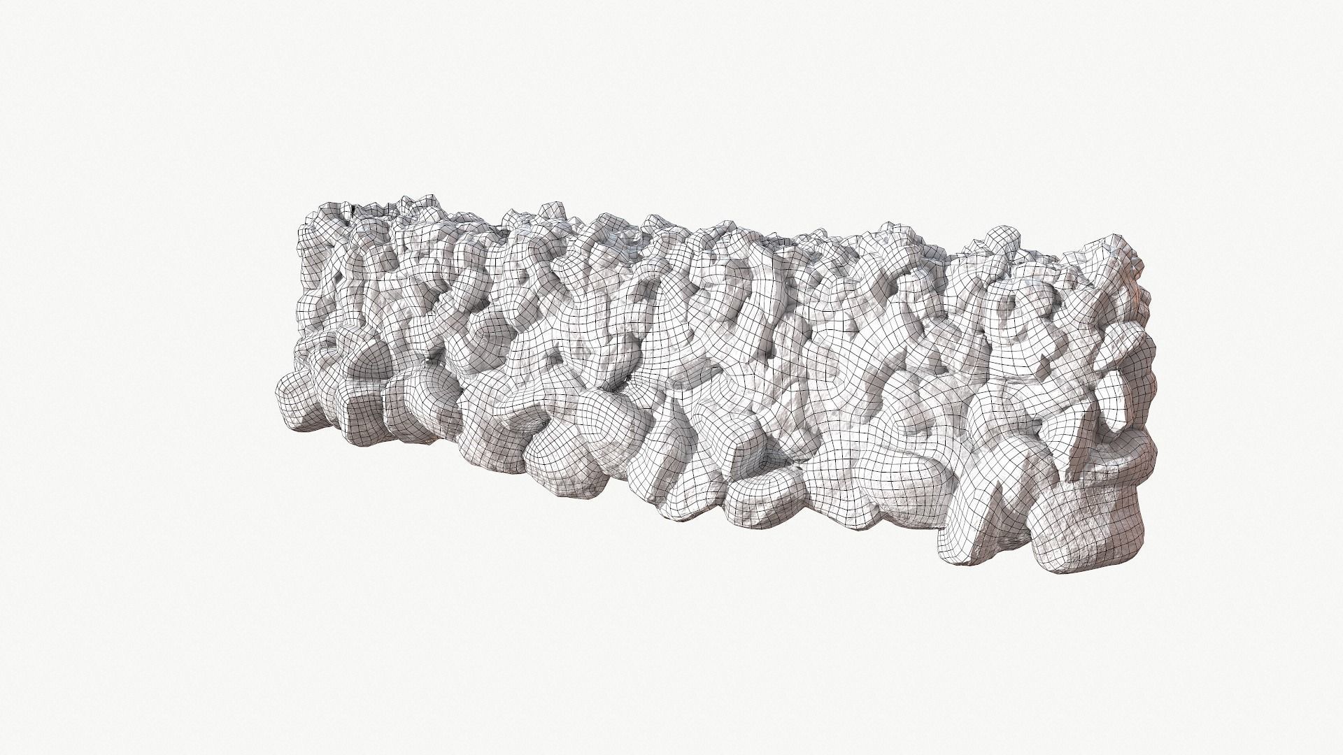 Modular Stone Wall Low-poly 3D model_9