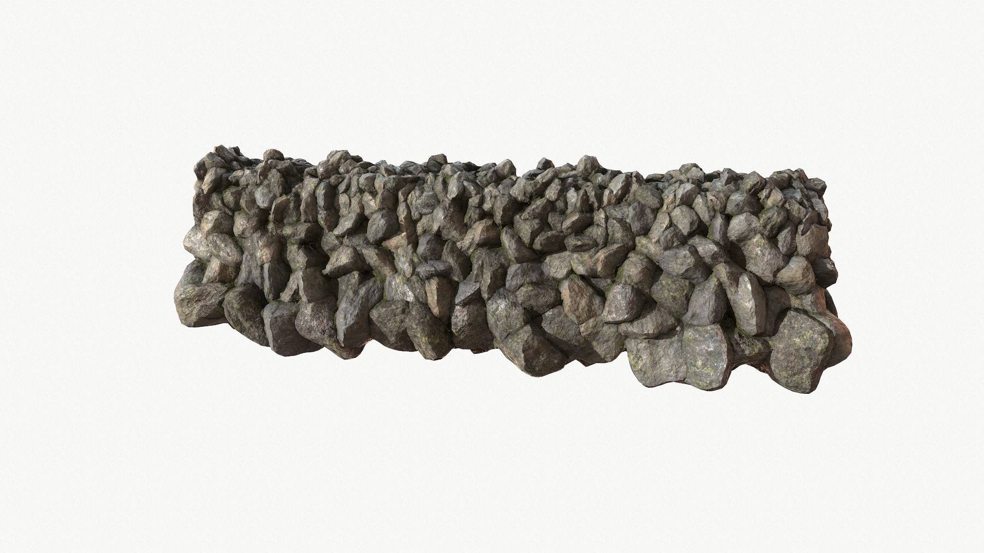 Modular Stone Wall Low-poly 3D model_30