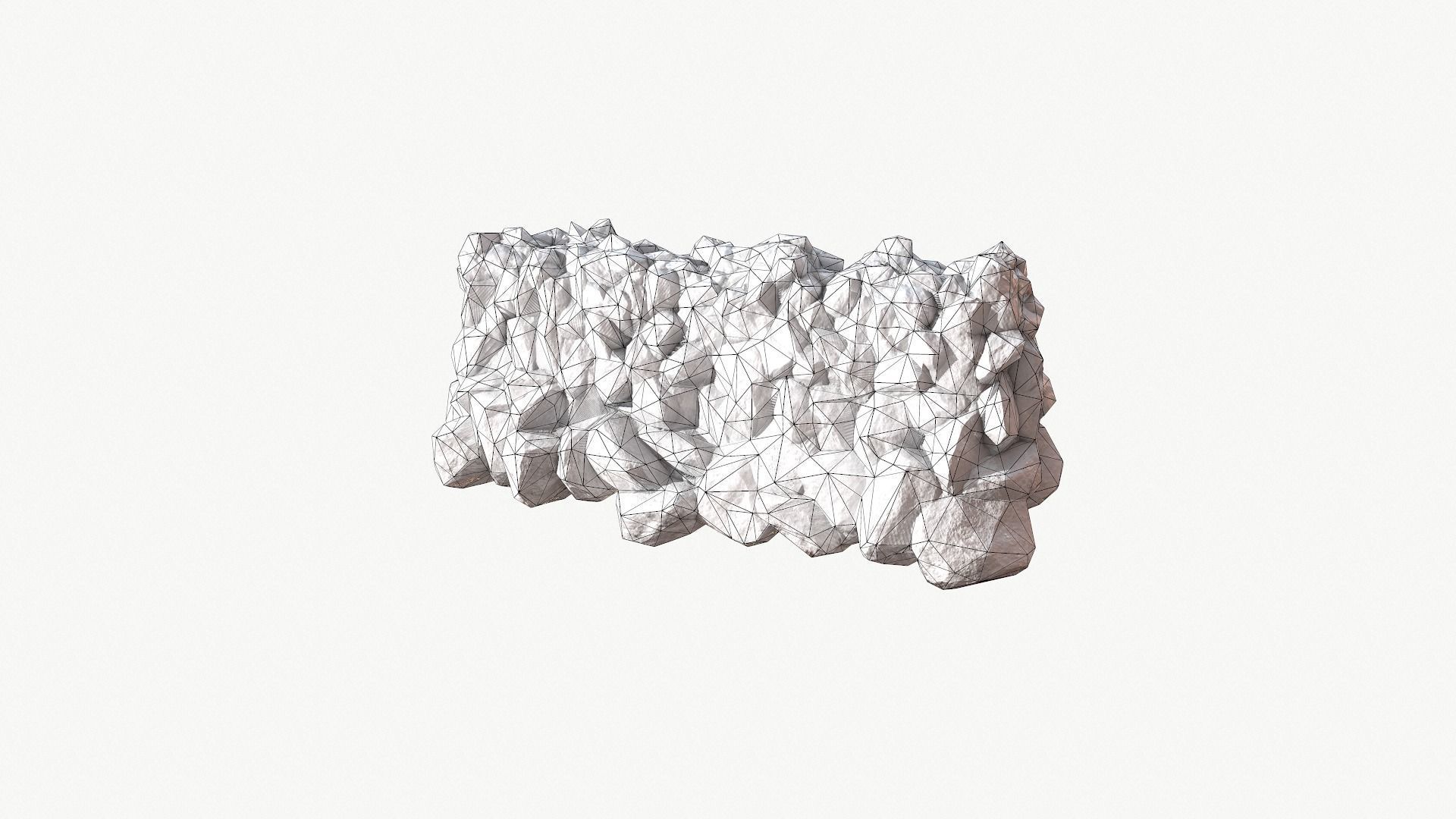Modular Stone Wall Low-poly 3D model_6