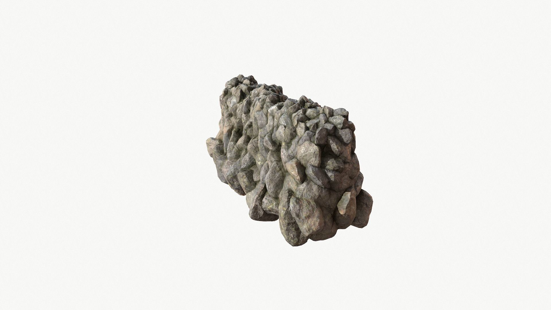 Modular Stone Wall Low-poly 3D model_21