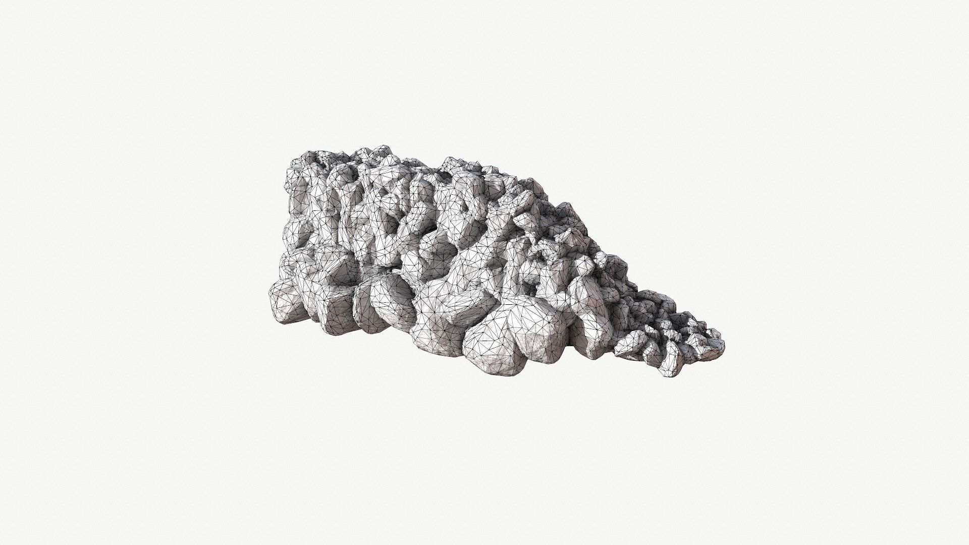 Modular Stone Wall Low-poly 3D model_16