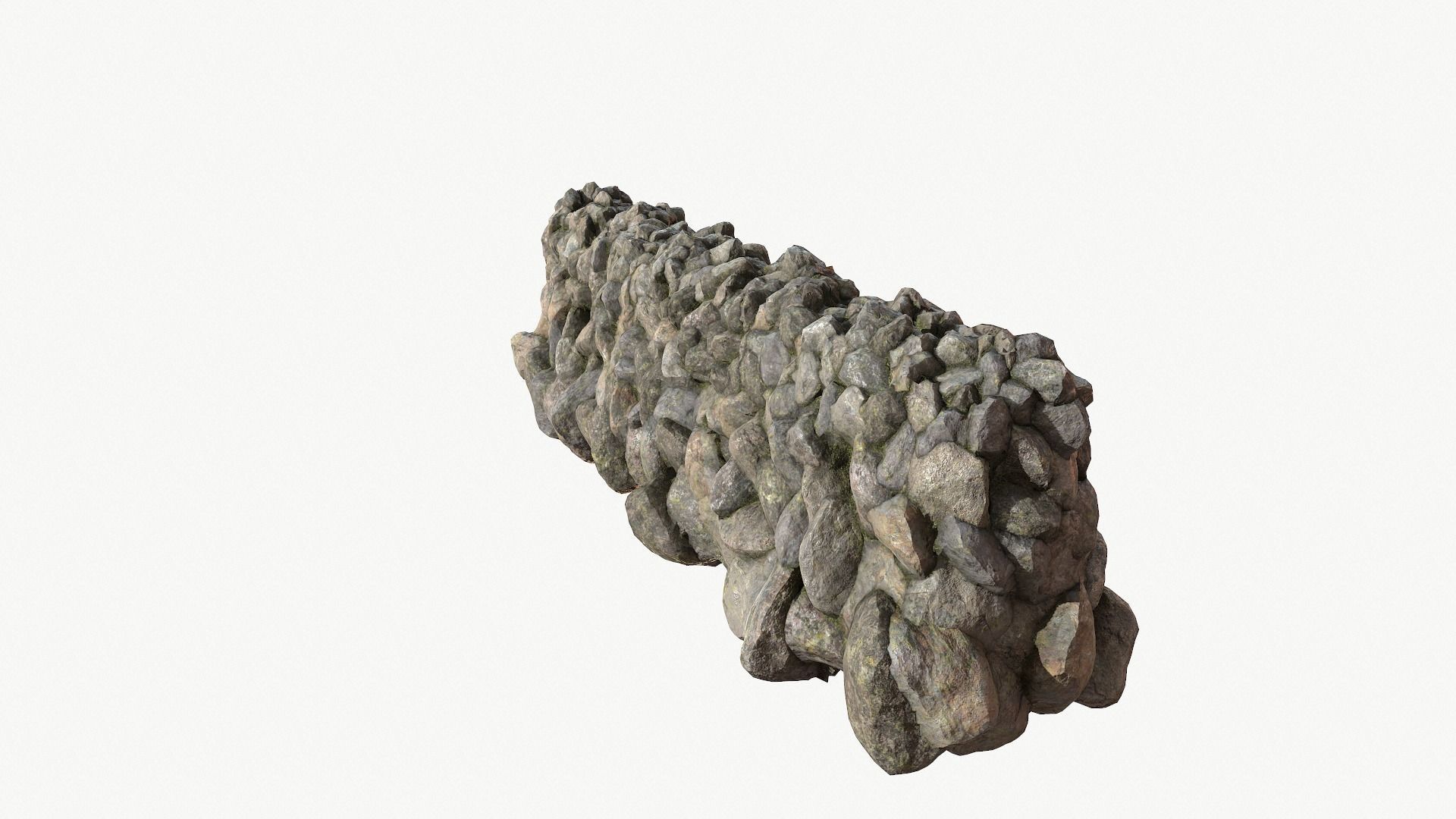 Modular Stone Wall Low-poly 3D model_28