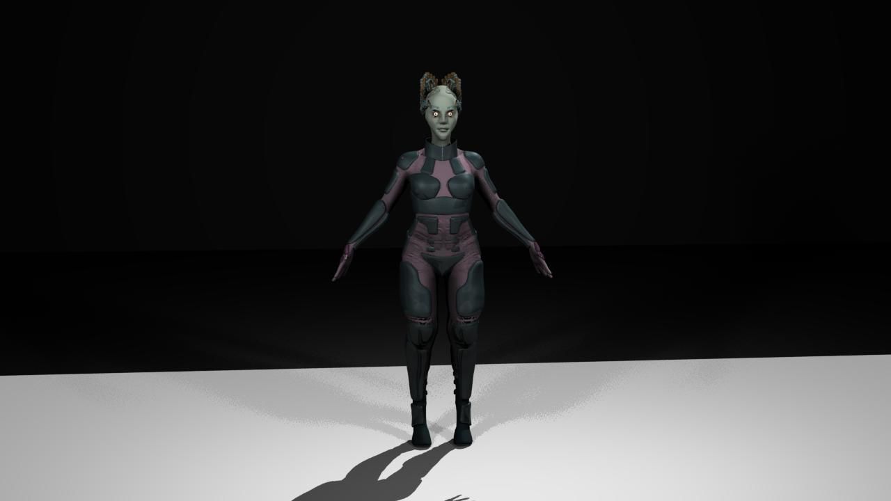 FemaleAlien01 woman 3D model_1