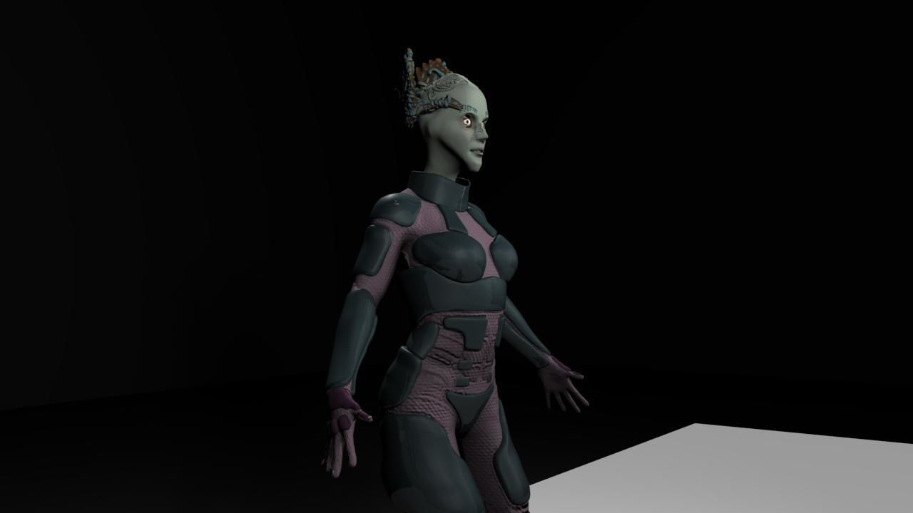 FemaleAlien01 woman 3D model_13