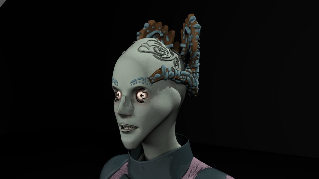 FemaleAlien01 woman 3D model_15