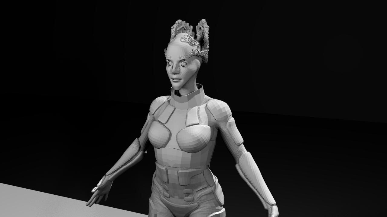 FemaleAlien01 woman 3D model_25
