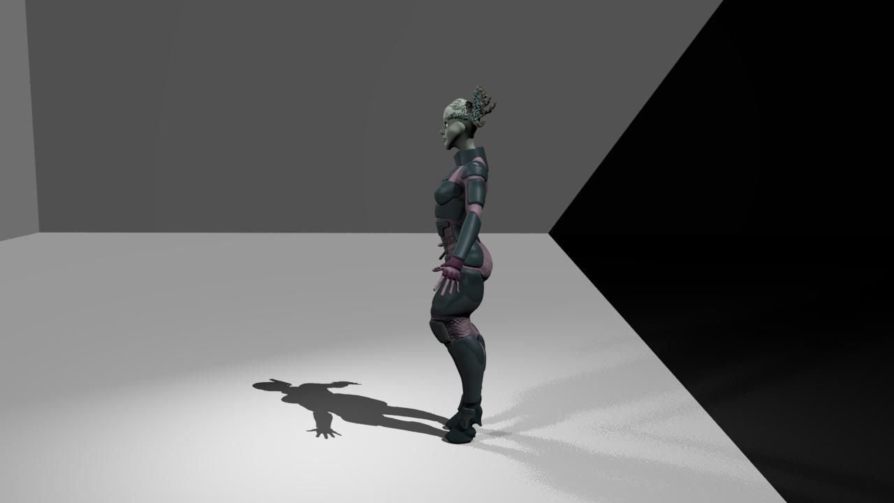FemaleAlien01 woman 3D model_3