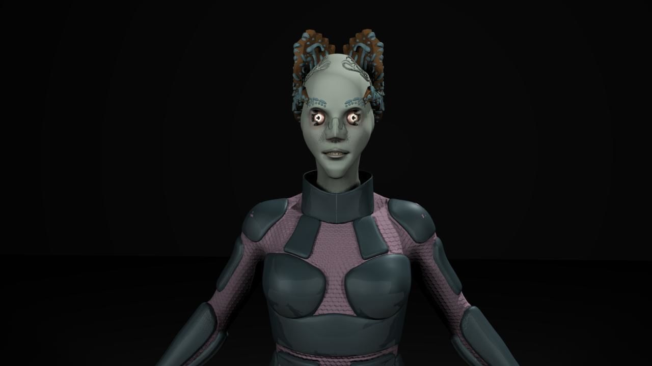 FemaleAlien01 woman 3D model_5