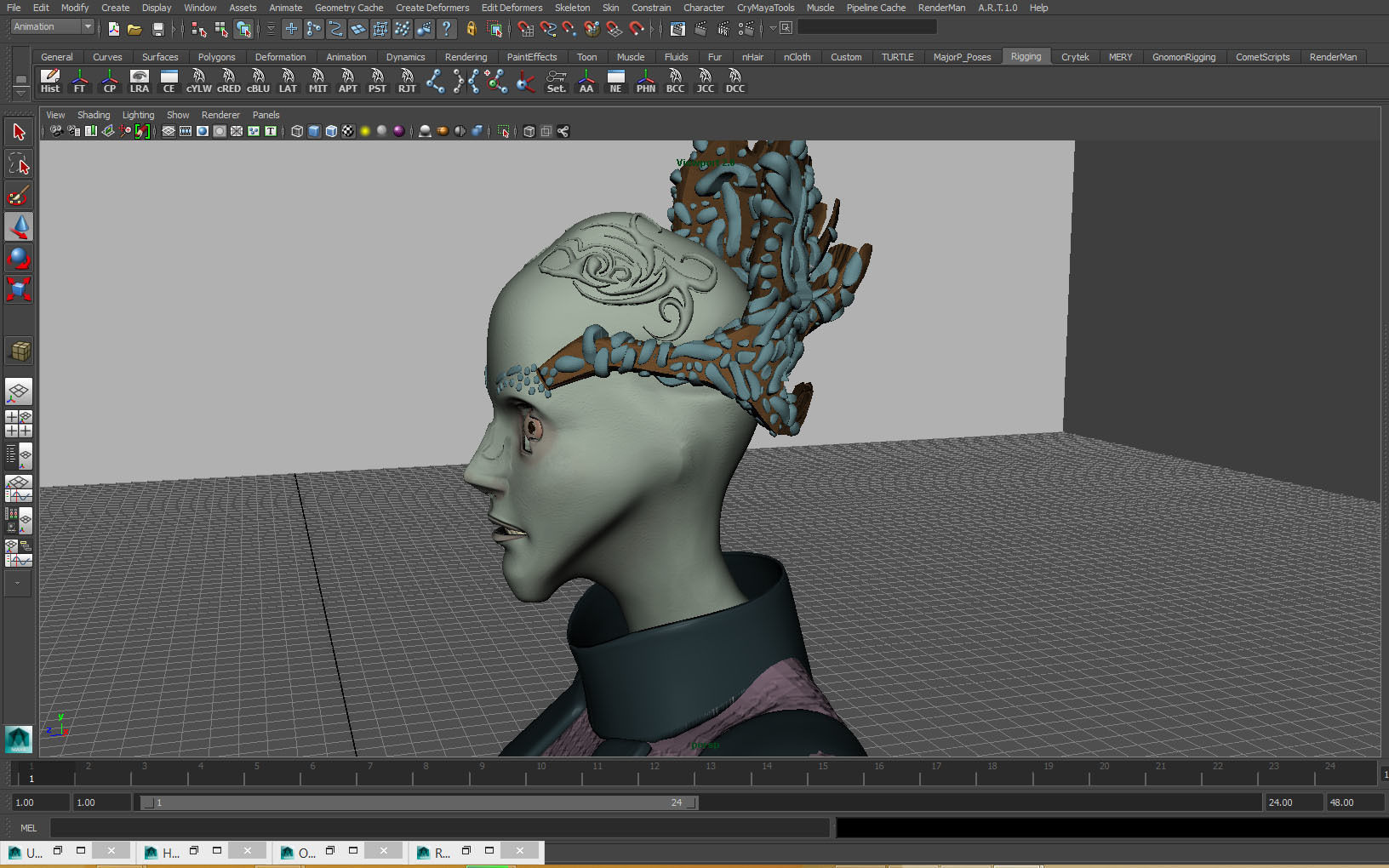 FemaleAlien01 woman 3D model_24