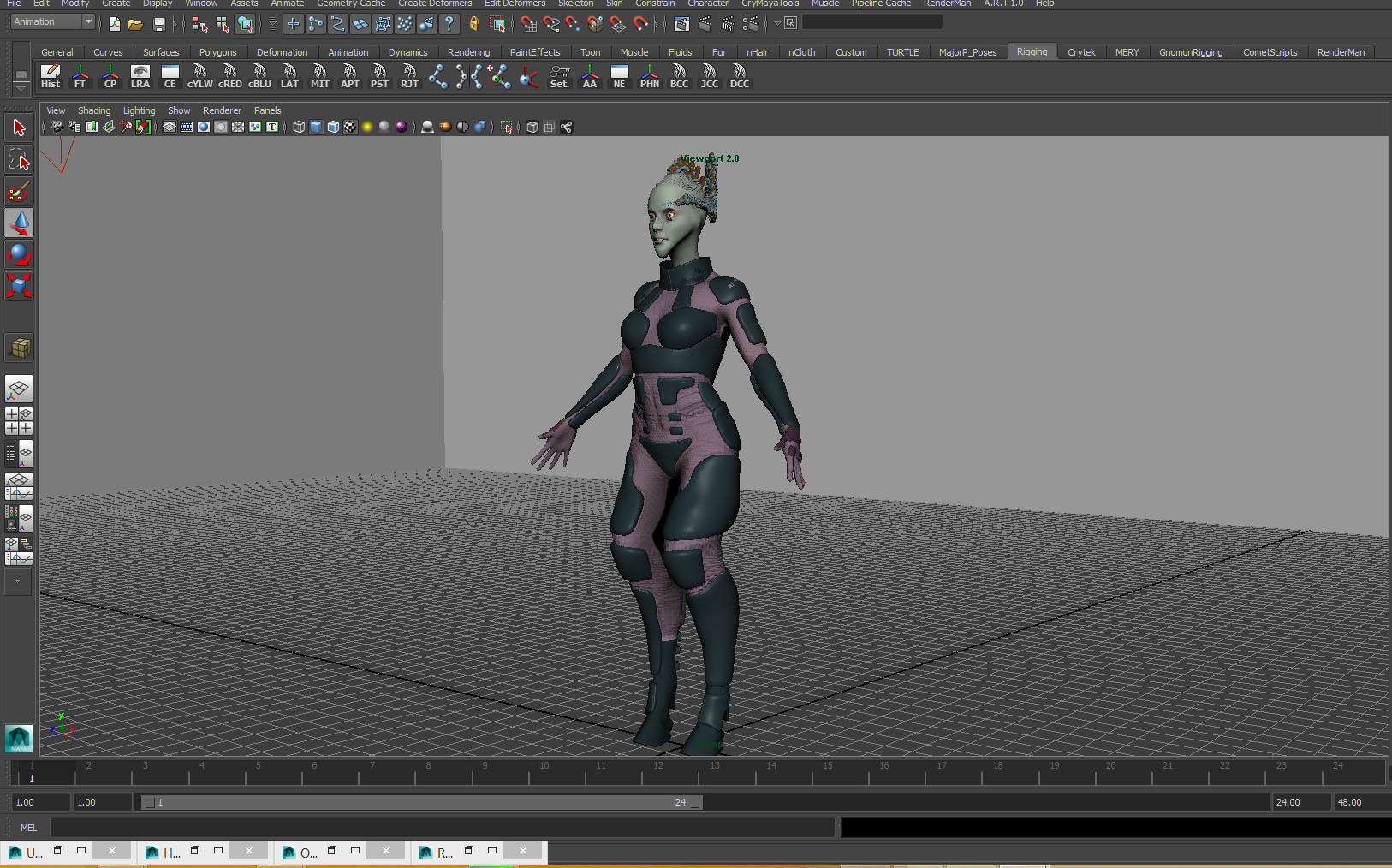 FemaleAlien01 woman 3D model_27