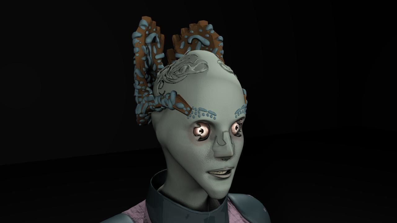 FemaleAlien01 woman 3D model_21