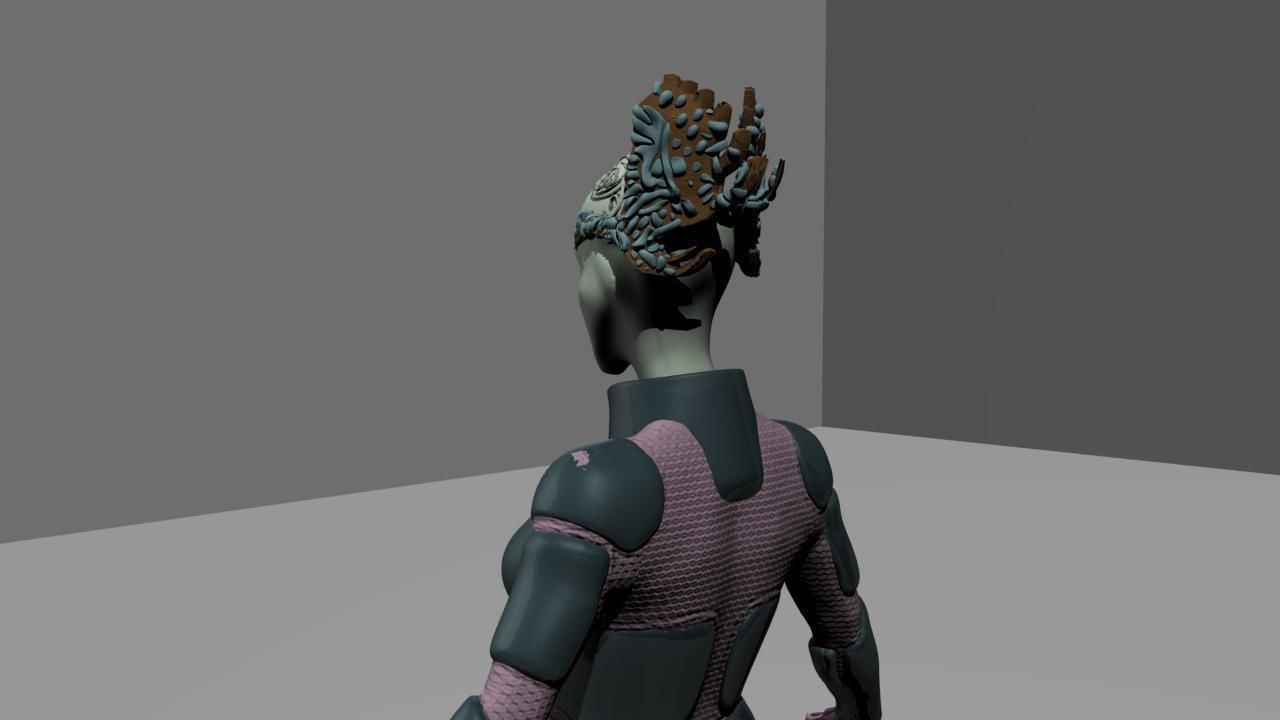 FemaleAlien01 woman 3D model_6