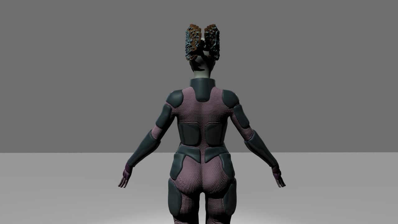 FemaleAlien01 woman 3D model_10