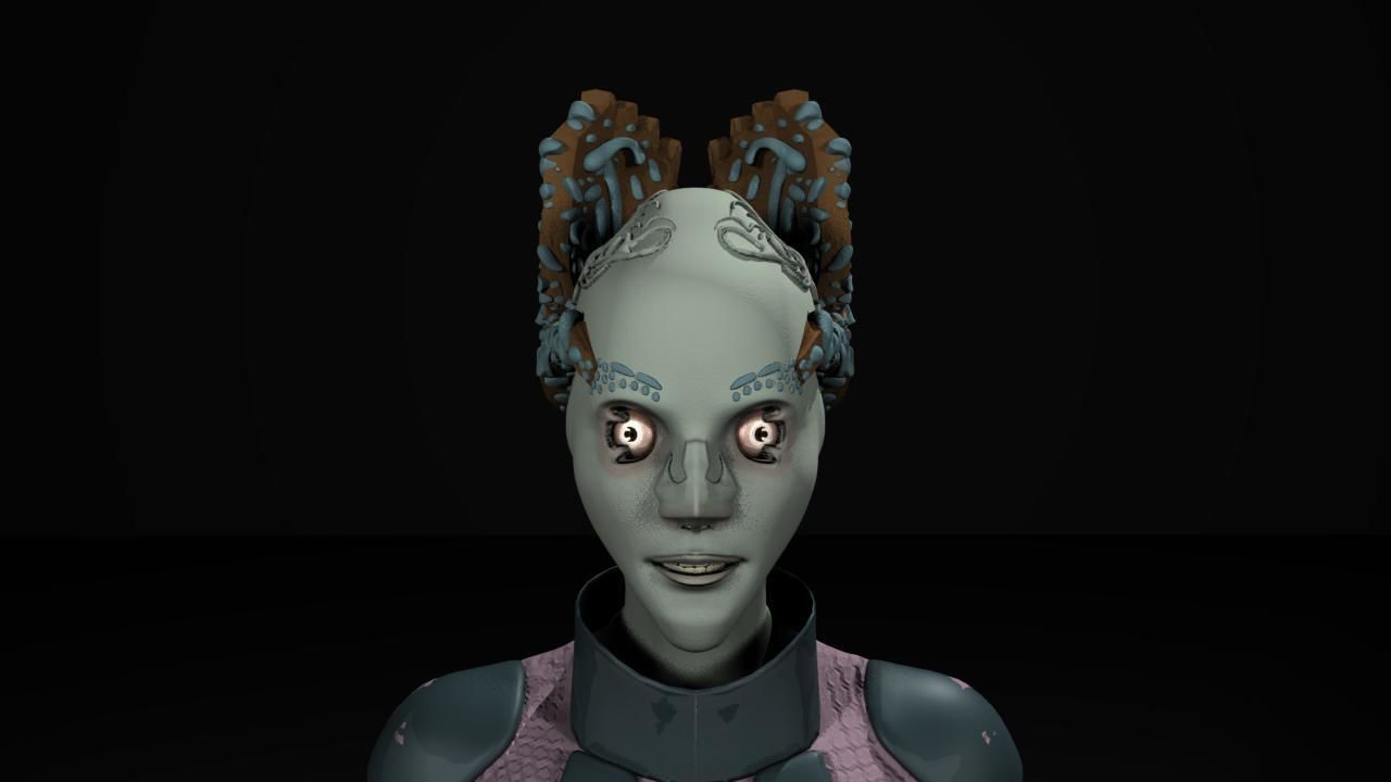 FemaleAlien01 woman 3D model_14