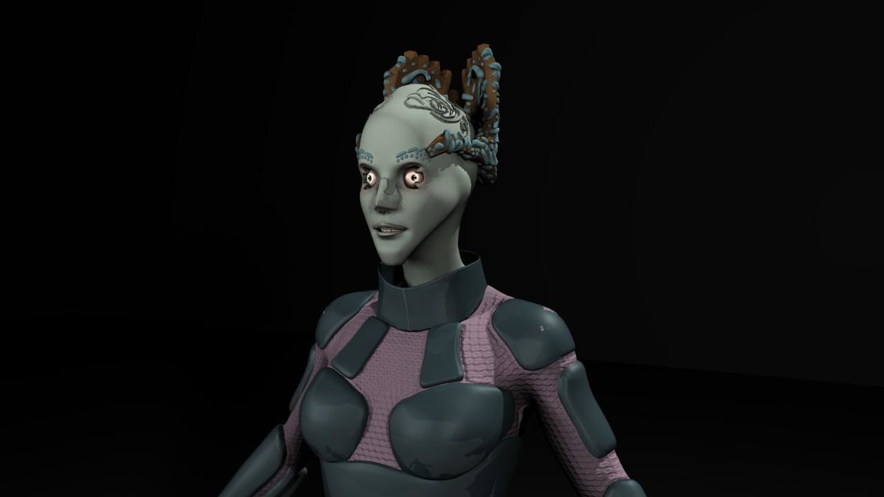 FemaleAlien01 woman 3D model_9
