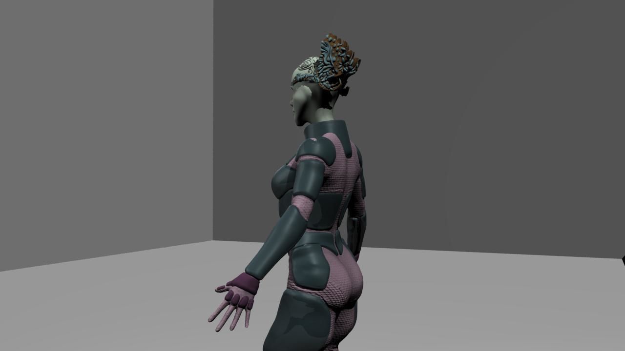 FemaleAlien01 woman 3D model_7
