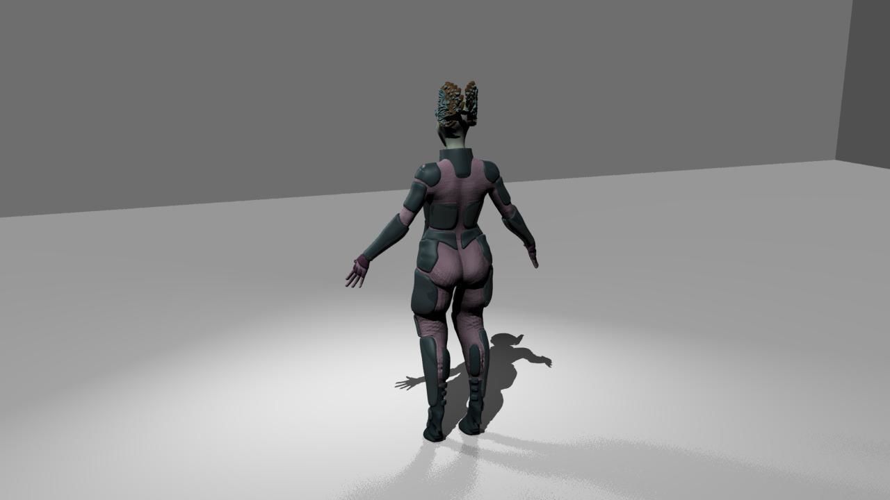 FemaleAlien01 woman 3D model_4