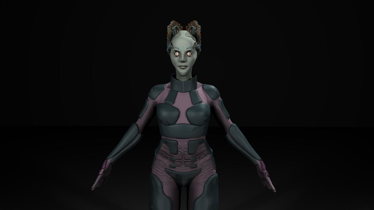 FemaleAlien01 woman 3D model_12