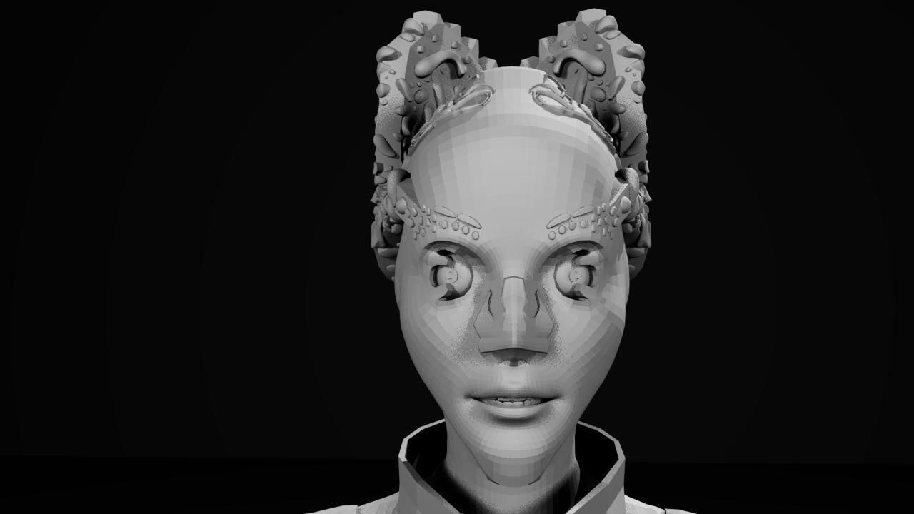 FemaleAlien01 woman 3D model_34