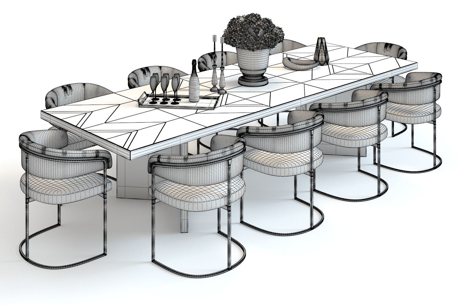 The Sofa and Chair Revenge Table set 3D model_1