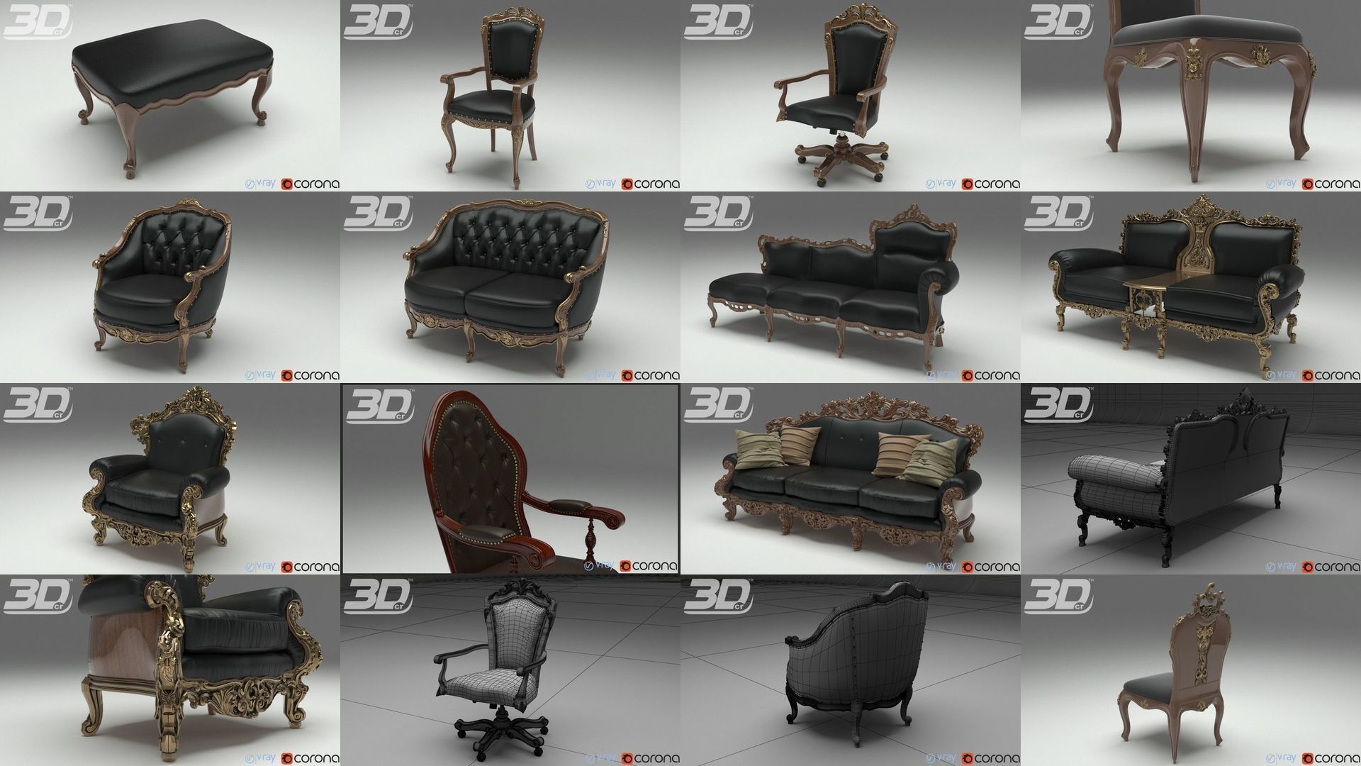 Baroque Rococo Style Seaters Collection _1