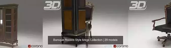 Baroque Rococo Style Mega Collection 3D Model Pack 2